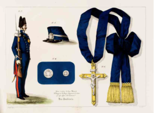 Uniforme e decorazioni della divisa dei funzionari e delle guardie carcerarie del Regno di Sardegna(1847)